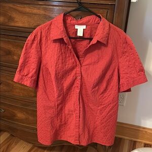 Maurices Red Textured Blouse